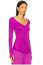 view 2 of 4 Otis V Neck Top in Berry Burst
