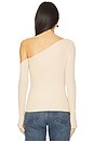 view 4 of 5 Magdaleno Long Sleeve Asymmetrical Fitted Cold Shoulder Top in Buttercream