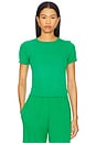 view 1 of 4 Rhea Short Sleeve Fitted Top in Chartreuse