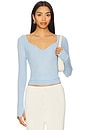 view 1 of 4 Maeve Long Sleeve Scoop Neck Top in Cerulean