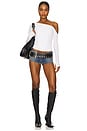 view 4 of 4 Magdaleno Long Sleeve Asymmetrical Fitted Cold Shoulder Top in White
