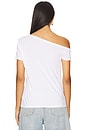 view 4 of 5 Zire Short Sleeve Asymmetrical Cold Shoulder Tee in White