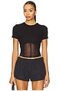 view 1 of 4 Ember Rib Mesh Corset Tee in Black