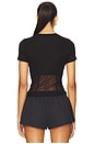 view 3 of 4 Ember Rib Mesh Corset Tee in Black