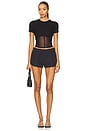 view 4 of 4 Ember Rib Mesh Corset Tee in Black