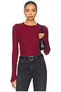 view 1 of 4 Alick Long Sleeve Fitted Top in Berry Wine