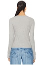 view 3 of 4 Axl Long Sleeve Crop Fitted Top in Heather Grey