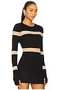 view 2 of 4 Vex Long Sleeve Fitted Top in Black & Nude