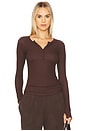 view 1 of 4 Vesca Snap Front Tee in Dark Brown