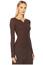 view 2 of 4 Vesca Snap Front Tee in Dark Brown