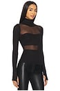 view 2 of 4 Rem Long Sleeve Fitted Turtleneck Top in Black