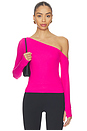 view 1 of 4 Magdaleno Asymmetrical Longsleeve Top in Dark Pink