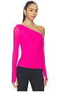view 2 of 4 Magdaleno Asymmetrical Longsleeve Top in Dark Pink