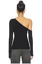 view 4 of 5 Usher Asymmetrical Longsleeve Top in Black