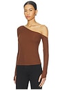 view 2 of 4 Magdaleno Asymmetrical Cold Shoulder Top in Cinnamon