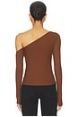 view 3 of 4 Magdaleno Asymmetrical Cold Shoulder Top in Cinnamon