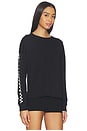 view 3 of 5 Keegan Longsleeve Drop Shoulder Crop Tee in Black