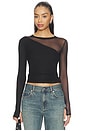 view 1 of 5 Solita Long Sleeve Asymmetrical Top in Black