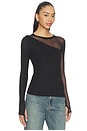 view 2 of 5 Solita Long Sleeve Asymmetrical Top in Black