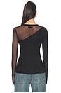 view 4 of 5 Solita Long Sleeve Asymmetrical Top in Black