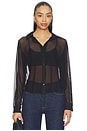 view 1 of 4 Alameda Mesh Long Sleeve Button Up in Black