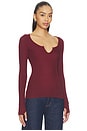 view 2 of 4 Maeve Long Sleeve Scoop Neck Top in Oxblood