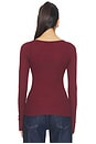 view 3 of 4 Maeve Long Sleeve Scoop Neck Top in Oxblood