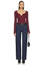 view 4 of 4 Maeve Long Sleeve Scoop Neck Top in Oxblood