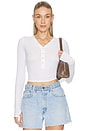 view 1 of 4 Fremont Deep V Snap Henley Top in White