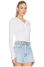 view 2 of 4 Fremont Deep V Snap Henley Top in White