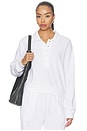 view 1 of 4 Kyson Drop Shoulder Crop Polo in White