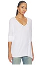 view 2 of 4 Dylan 3/4 Sleeved Draped V-neck in White