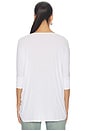 view 3 of 4 Dylan 3/4 Sleeved Draped V-neck in White