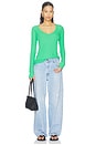 view 4 of 4 Otis Long Sleeve Fitted V-neck in Island Green