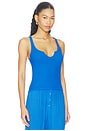 view 2 of 4 Kyler Cropped Tank With Open Slit Front in Bluebird