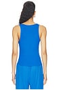 view 3 of 4 Kyler Cropped Tank With Open Slit Front in Bluebird