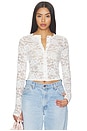 view 1 of 4 Vesca Lace Snap Front Long Sleeve in White
