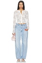 view 4 of 4 Vesca Lace Snap Front Long Sleeve in White