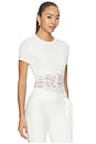view 2 of 5 Ember Rib Lace Shortsleeve Tee in White