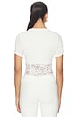 view 3 of 5 Ember Rib Lace Shortsleeve Tee in White