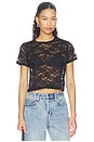 view 1 of 5 Tyrique Shortsleeve Crop Baby Tee in Black