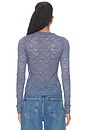 view 4 of 4 Vero Long Sleeve Fitted Lace Top in Blue Lilac