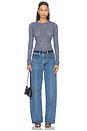 view 5 of 4 Vero Long Sleeve Fitted Lace Top in Blue Lilac