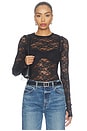 view 1 of 4 LONGSLEEVE FITTED LACE TOP VERO in Black