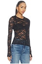 view 2 of 4 LONGSLEEVE FITTED LACE TOP VERO in Black