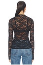 view 4 of 4 LONGSLEEVE FITTED LACE TOP VERO in Black