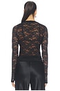 view 4 of 4 T-SHIRT DENTELLE MANCHES LONGUES ET BOUTONS-PRESSION VESCA  in Black