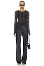 view 5 of 4 T-SHIRT DENTELLE MANCHES LONGUES ET BOUTONS-PRESSION VESCA  in Black