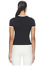 view 4 of 4 SHORTSLEEVE COLORBLOCK KEYHOLE TEE KEONI  in Black & White