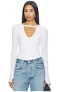 view 1 of 4 Keplin Fitted Longsleeve With Cutout Double Line in White